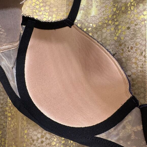 Victorias Secret Purple Black Lace Lined Demi Dream Angels Bra 34D - Picture 7 of 9